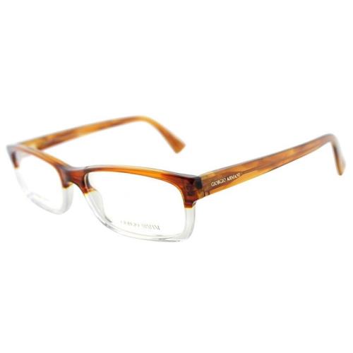 Giorgio Armani GA765 Eid Crystal Brown Plastic Eyeglasses 53-17-145 Italy RX