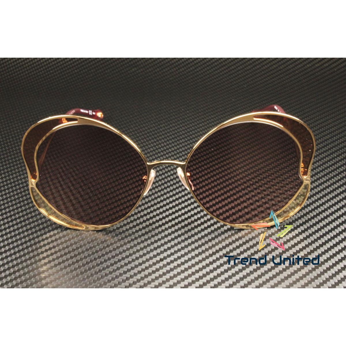 Chloe CH0024S 004 Round Gold Red Red 60 mm Women`s Sunglasses