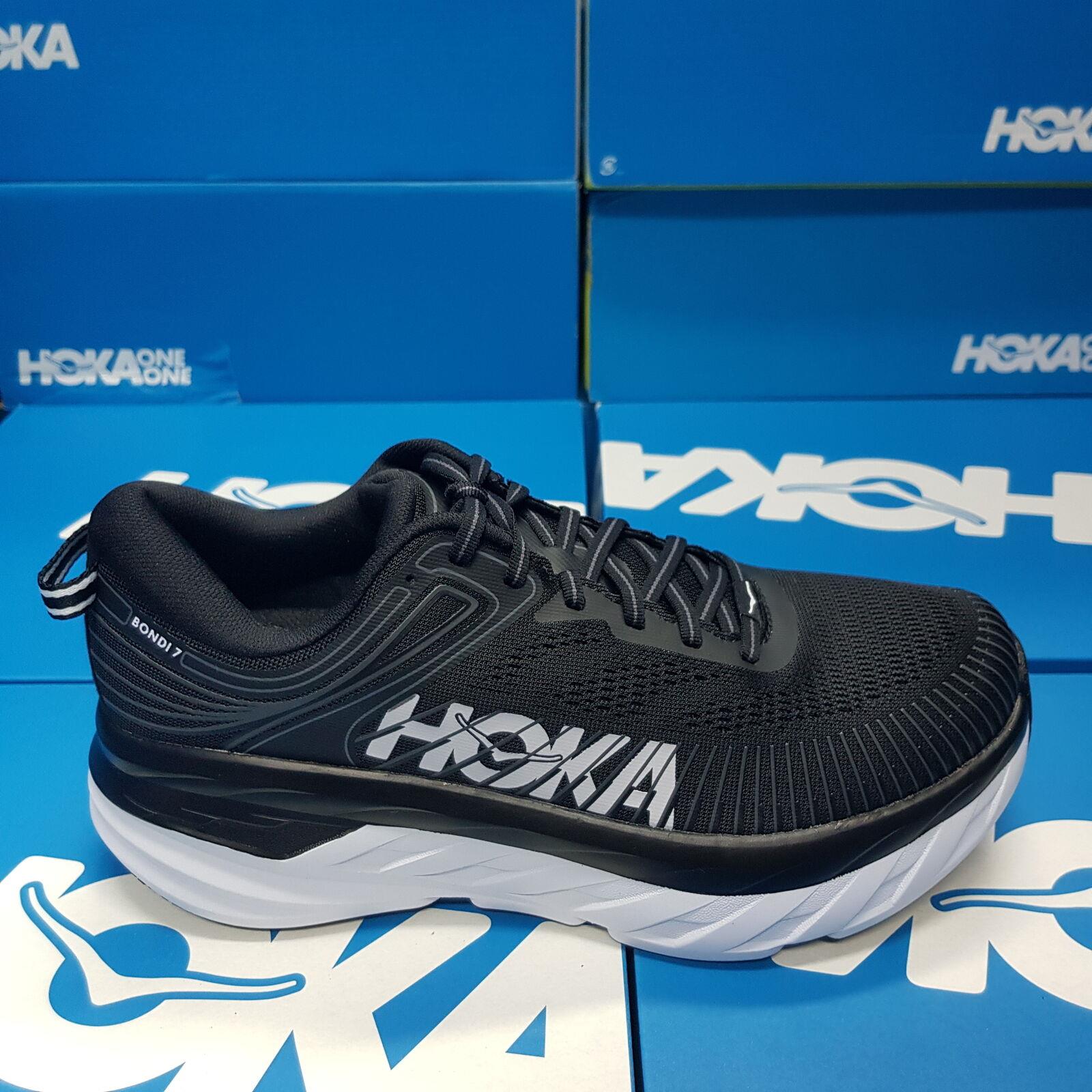 Hoka One One 1110531/BWHT Bondi 7 Wide D Black/white Women`s Running Shoes