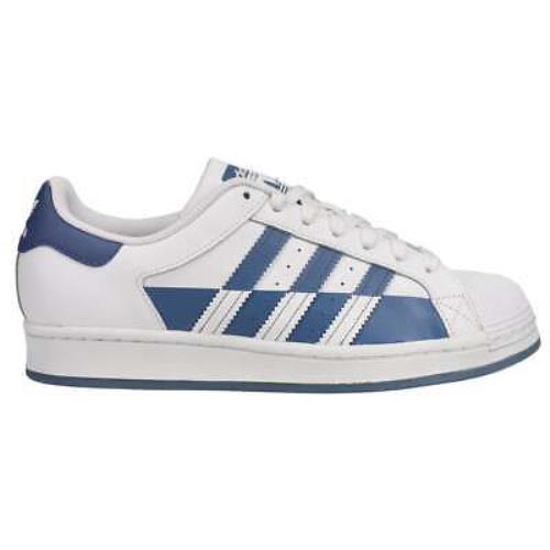 navy blue and white adidas shell toes