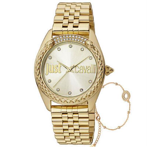 Just Cavalli Women`s Classic Gold Dial Watch - JC1L195M0065