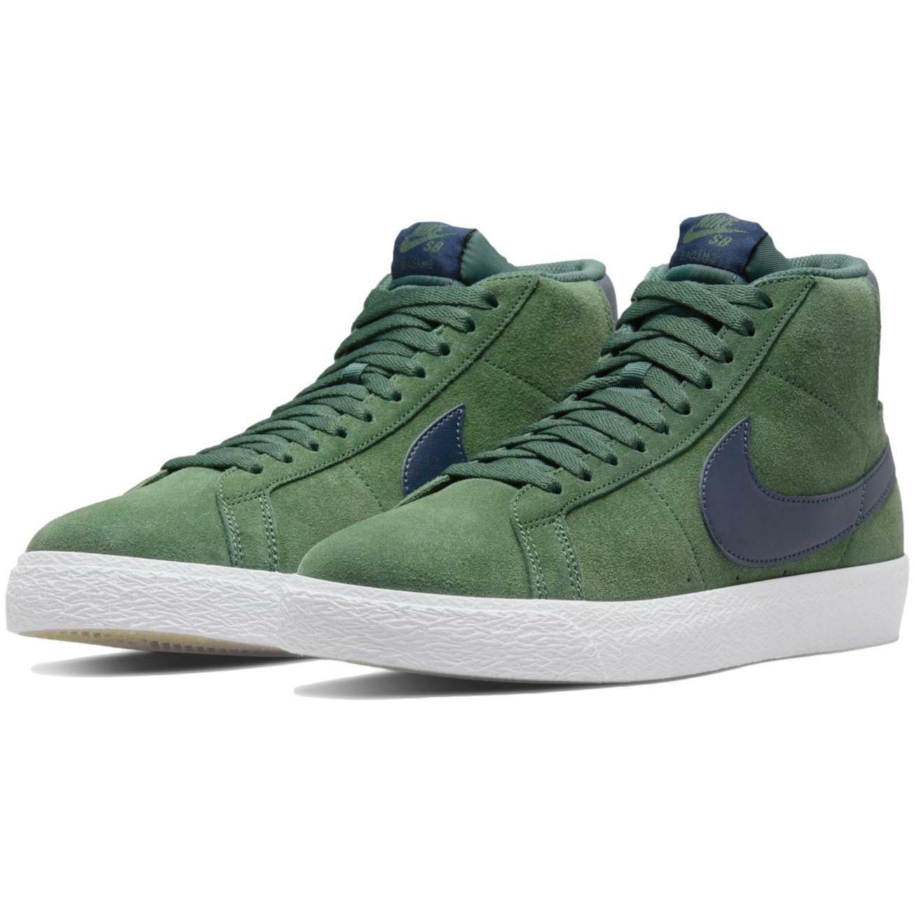 Nike Men`s Zoom Blazer Mid SB `noble Green` Shoes Sneakers 864349-302 - Noble Green/Midnight Navy