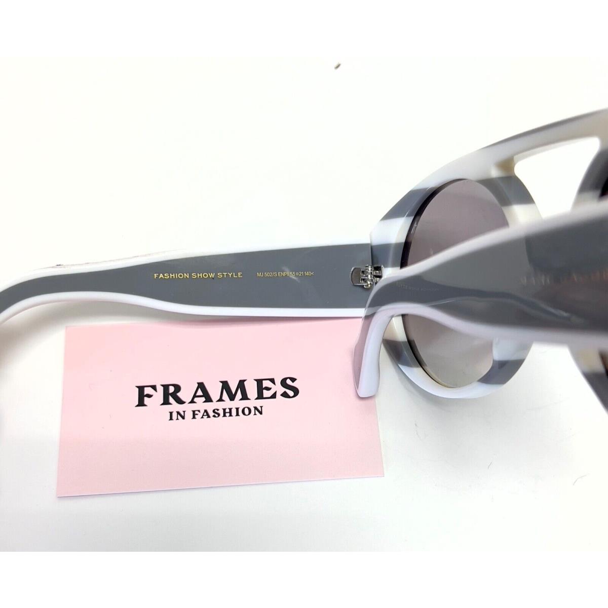 Marc Jacobs 502 Fashion Show Style White Gray Stripe Sailor MJ502S Sunglasses