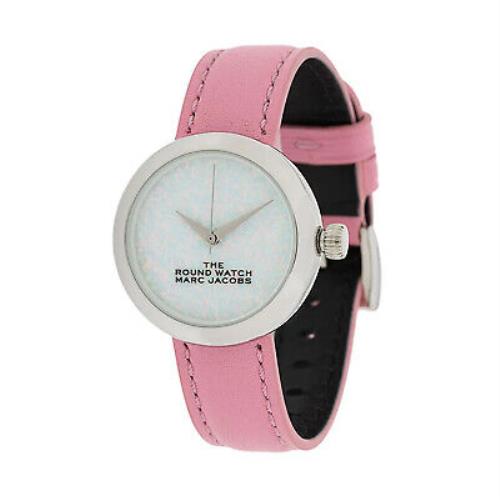 Marc Jacobs The Round Watch Women`s White Dial/pink Strap 20179286