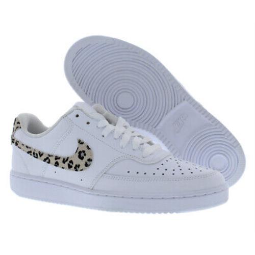Nike Court Vision Low Womens Shoes - White/Leopard , White Main