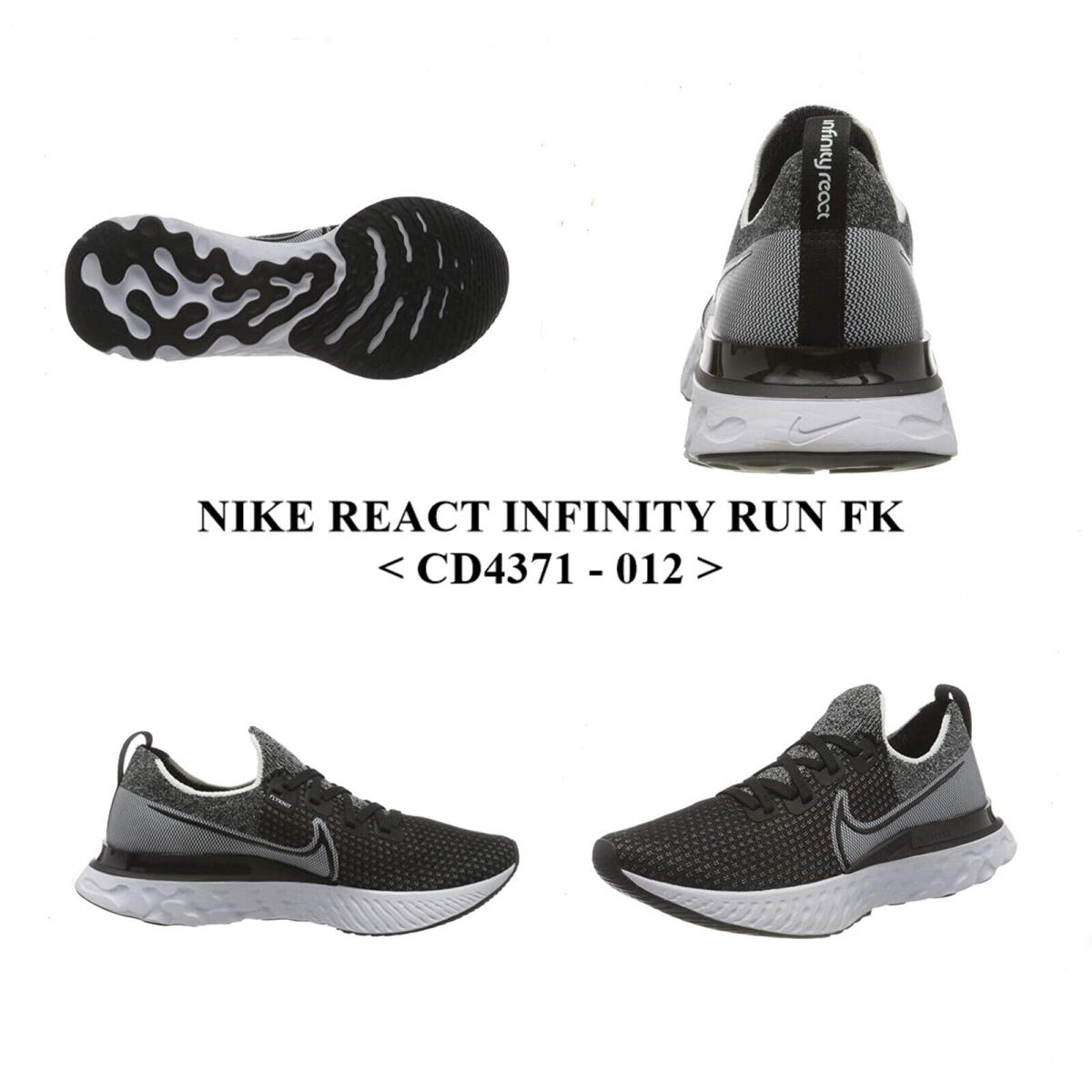 Nike React Infinity Run Flyknit CD4371 - 012 Men`s Running Shoes NO Lid - BLACK / BLACK-WHITE , BLACK/BLACK-WHITE Manufacturer