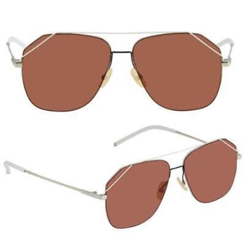 Fendi M0043-S-0104S (no Case) M0043-S-0104S NO Case Silver/red Sunglasses - Frame: Silver/Red, Lens: Red