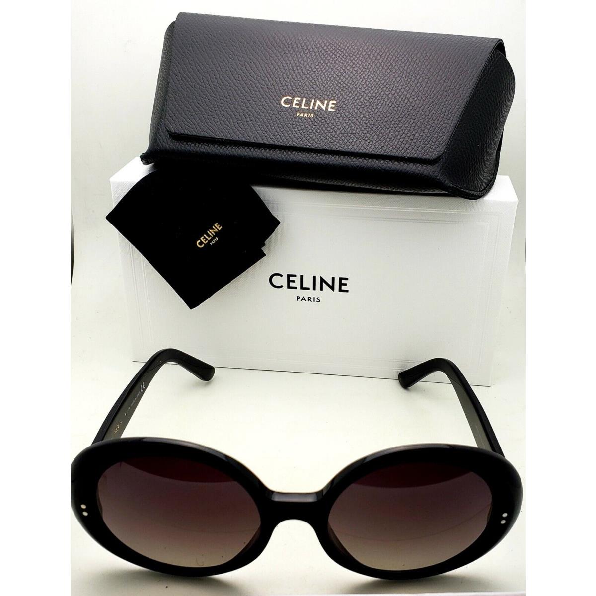 Celine Sunglasses CL40065I 01F 57-20 Shiny Black Frame Grey Polarized Lenses