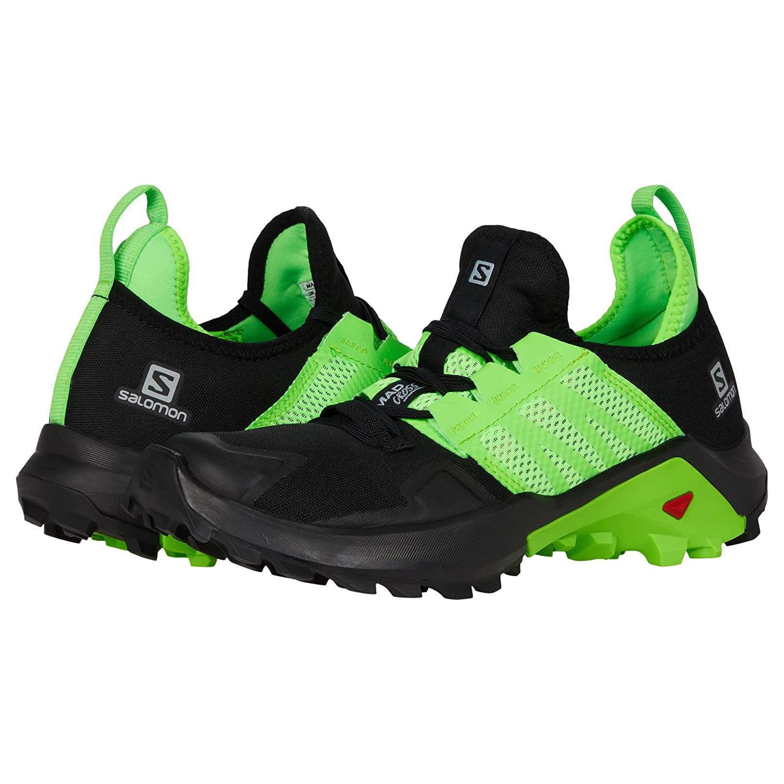 Man`s Sneakers Athletic Shoes Salomon Madcross Black/Green Gecko/Quiet Shade