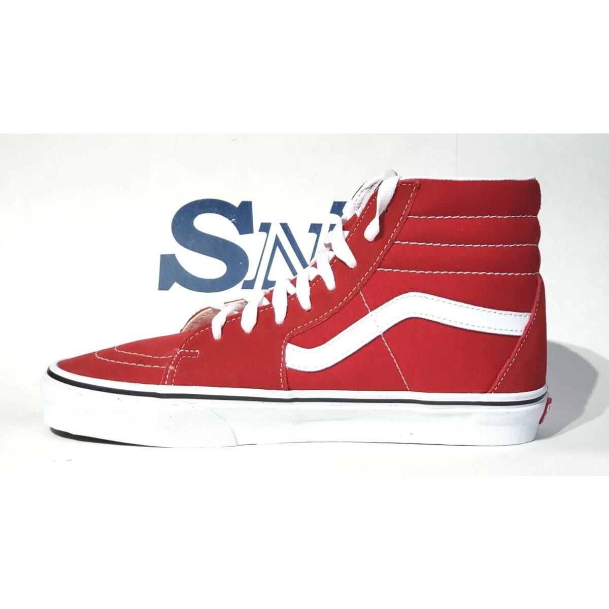 Vans SK8-HI High Top Men`s Classic Skate Sneakers Shoes Breathable Red