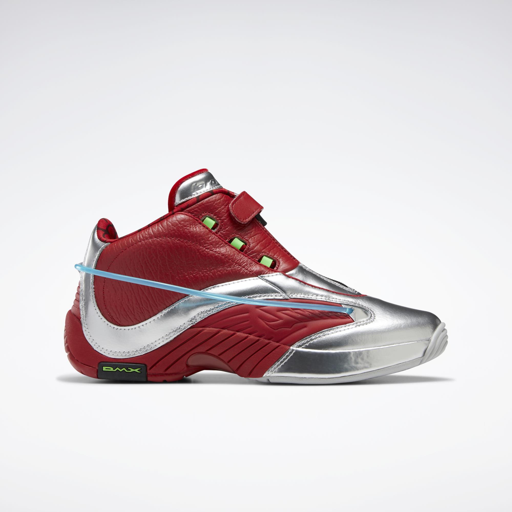 Reebok Power Rangers Answer IV Men`s Basketball Shoes Power Red / Silver Met. / Solar Lime