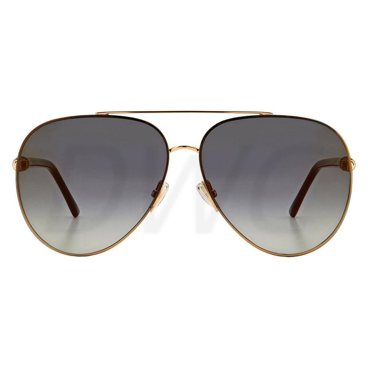 Jimmy Choo Gray/s Rhlfq Black Gold/green Gradient Pilot Women`s Sunglasses