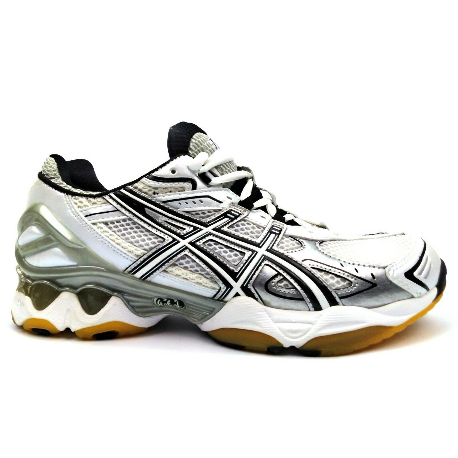 Asics Women`s Gel Volleycross 3 Volleyball Shoes White Black Silver