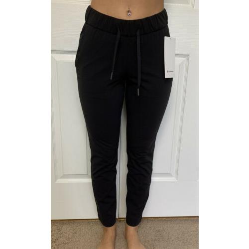 Lululemon Size 2 On The Fly 7/8 Pant Black Blk Relaxed Luxtreme Mid Rise Travel