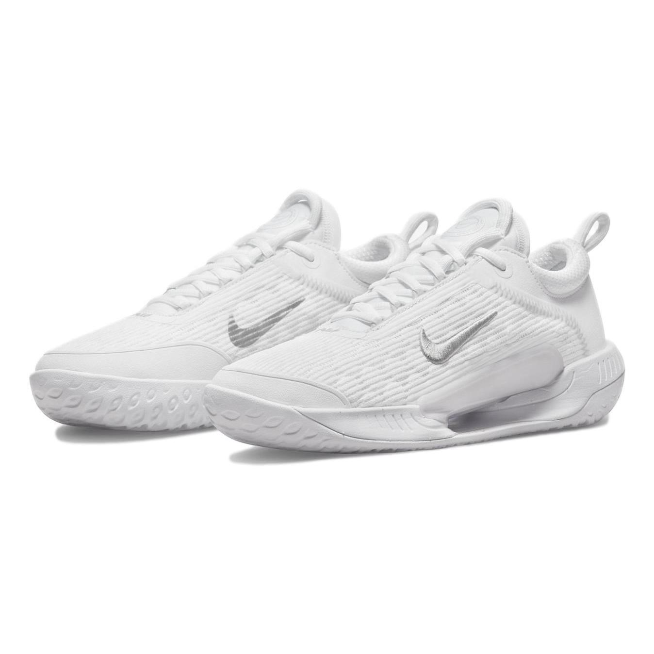 Nike Women`s Zoom Court Nxt HC `white Metallic Silver` Tennis Shoes DH0222-101