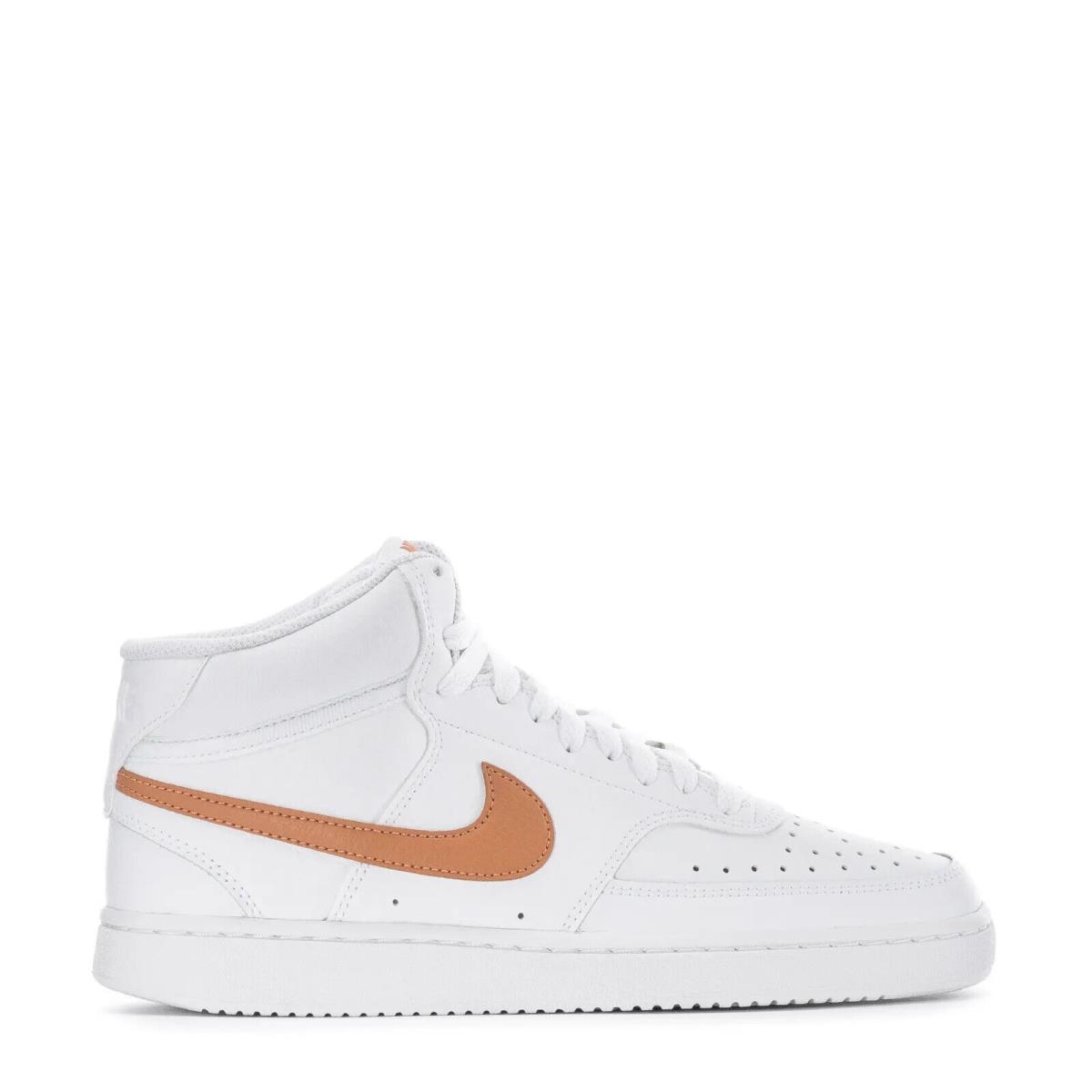 Womens Nike Court Vision Mid White Lt Cognac CD5436-104 Shoes - White