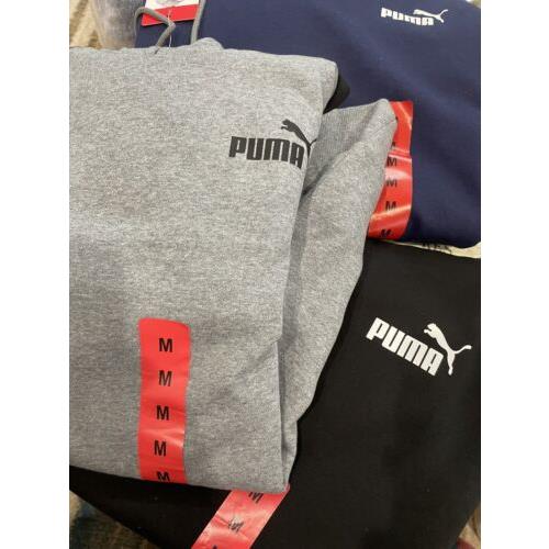 3X Men`s Puma Fleece Lined Contrasting Trim Pipe Hoodie/sweatshirt W/pocket