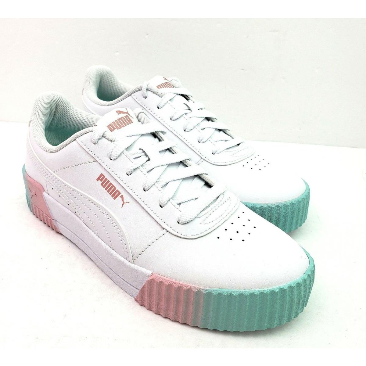 Puma Carina Fade Jr Girls Size 6Y Womens 8 White Soft Foam Sneaker Shoes