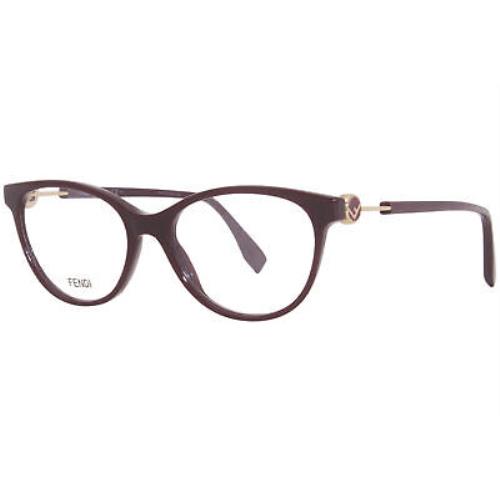 Fendi FF0347 0T7 Eyeglasses Women`s Plum Full Rim Cat Eye 52mm