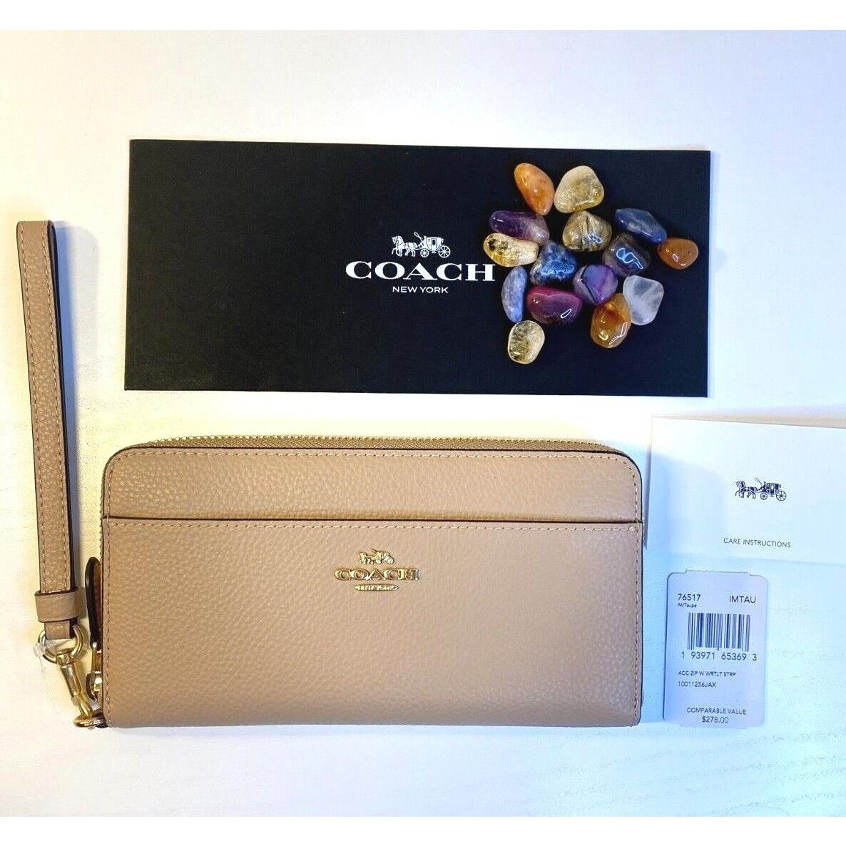 Coach Accordion Wallet Wristlet Brass/taupe Leather: Zip-around Purse 76517  - Coach bag - 193971653693 | Fash Brands