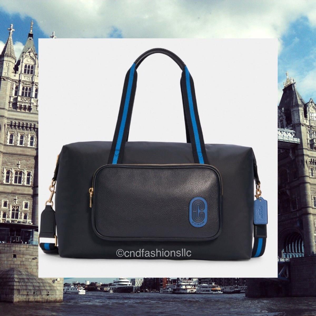 Coach Court Weekender Travel Luggage Duffel Bag Nylon/pebble Leather  Midnight - Coach bag - 084168162862 | Fash Brands