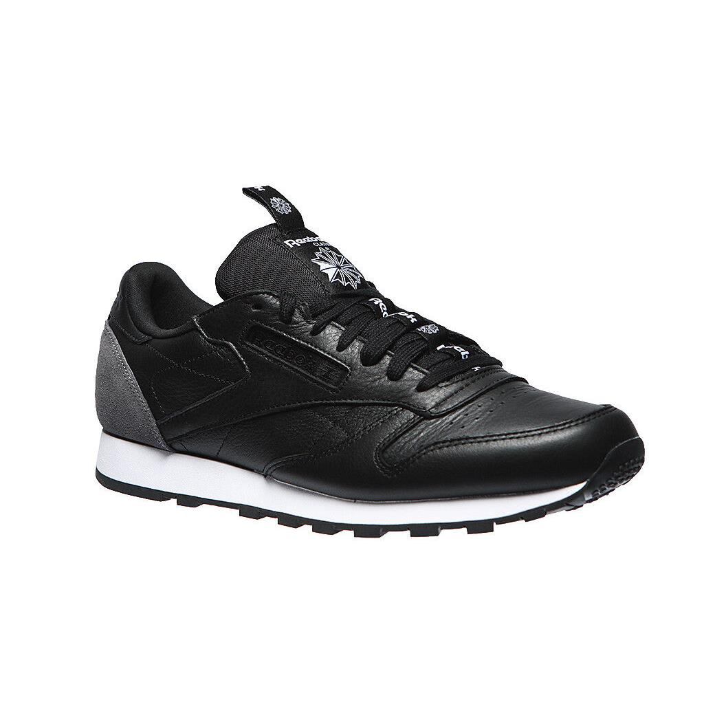 Reebok Men`s Shoes CL Classic Leather IT Black/white BS6210 Men`s Sz. 11 11.5 12