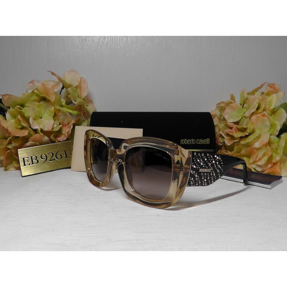 Roberto Cavalli RC1049S Square Light Brown Black Frame Sunglasses 53 24 135 Ita