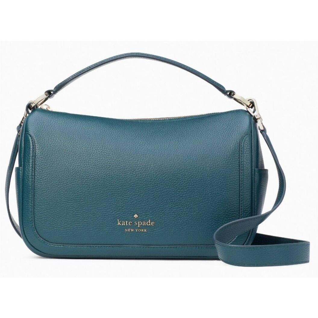 Kate Spade Smoosh Dark Green / Blue Leather Crossbody K6047 Retail FS Y