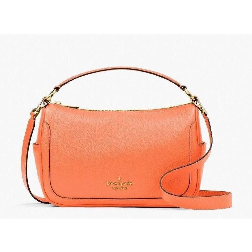 New Kate Spade Smoosh Satchel Hobo Crossbody Leather Melon Ball - Exterior: Melon Ball