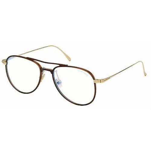 Tom Ford FT5666-B 048 Eyeglasses Shiny Dark Brown Frame 52mm