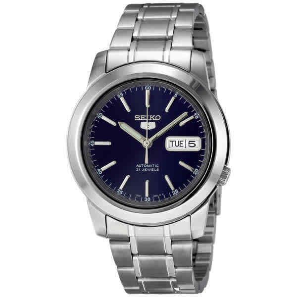 Seiko 5 SNKE51 Men`s Stainless Steel Blue Dial Day Date Automartic Watch