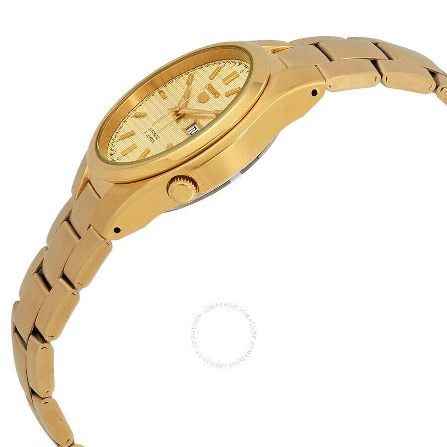 Seiko Men`s 5 Automatic Gold Tone Gold Dial Watch SNK610