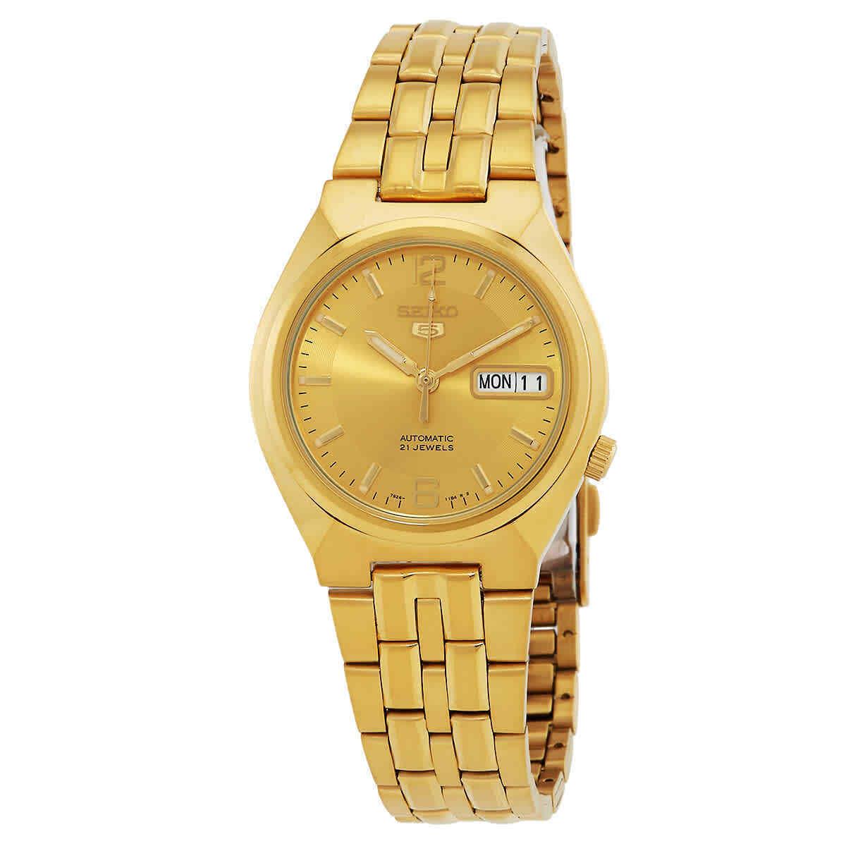 Seiko Series 5 Automatic Gold Dial Men`s Watch SNKL64K1