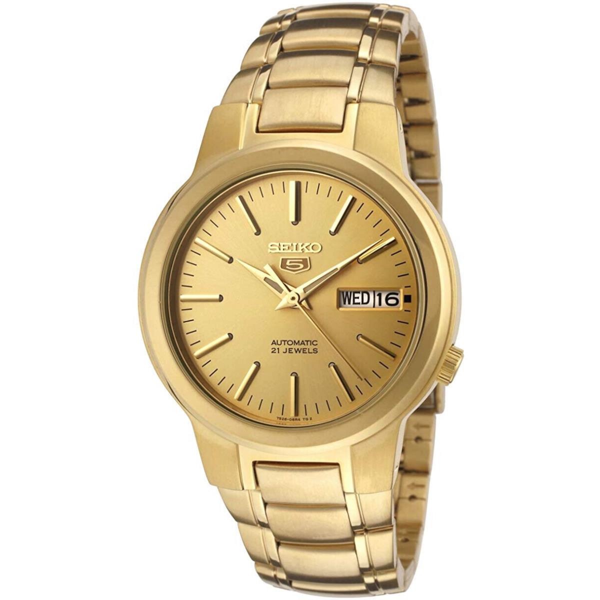 Seiko 5 SNKA10 Men`s Gold Tone Stainless Steel Gold Dial Automatic Watch