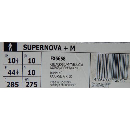 Adidas Supernova Plus Size US 10.5 M EU 44 2/3 Men`s Running Shoes Black FX6658 | 4064037120717 - Adidas shoes Black | SporTipTop