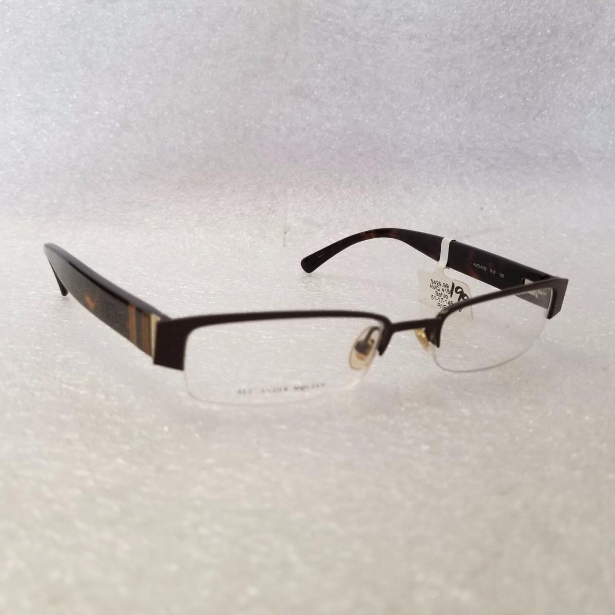 Alexander Mcqueen Amq 4159 Eyeglasses Glasses Matte Black 51-17-145 Lenses