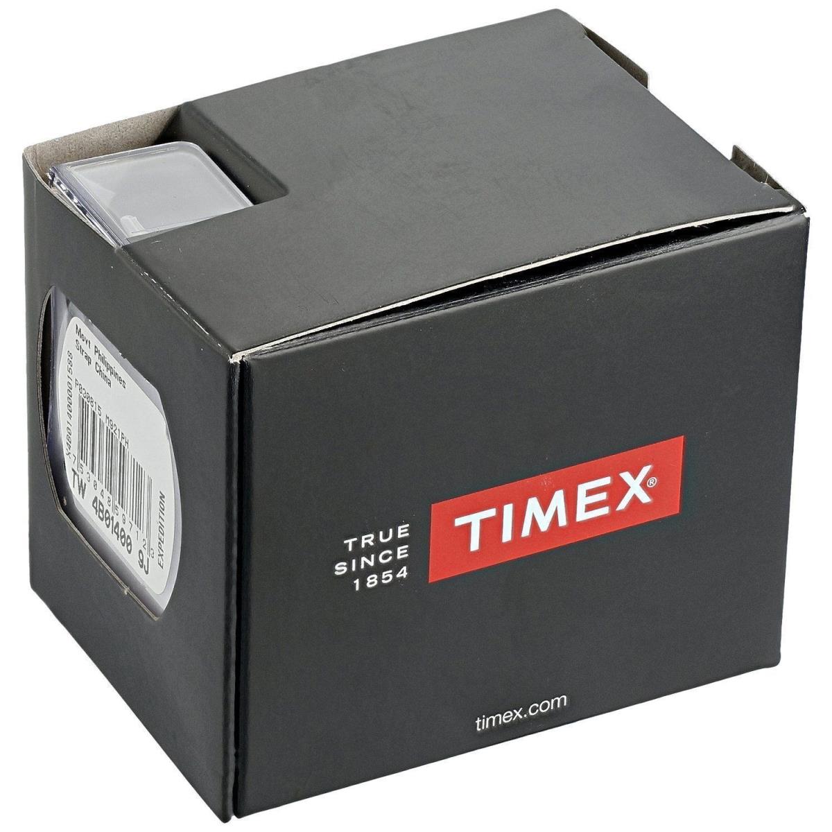 Timex T49905 Men`s Expedition Leather Indiglo Watch Chronograph Date - Dial: Black, Band: Brown