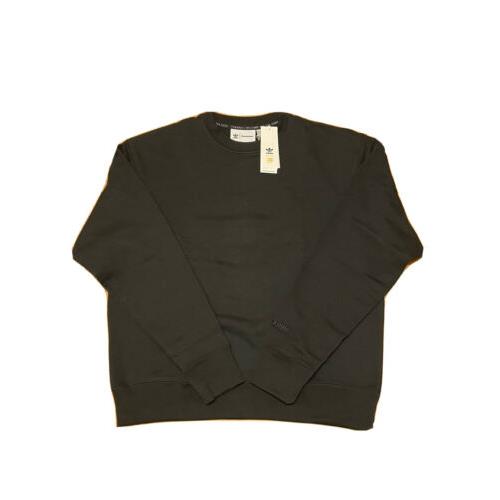 Adidas x Pharrell Williams Men`s Basics Crew Sweatshirt Black H58314 Size Large