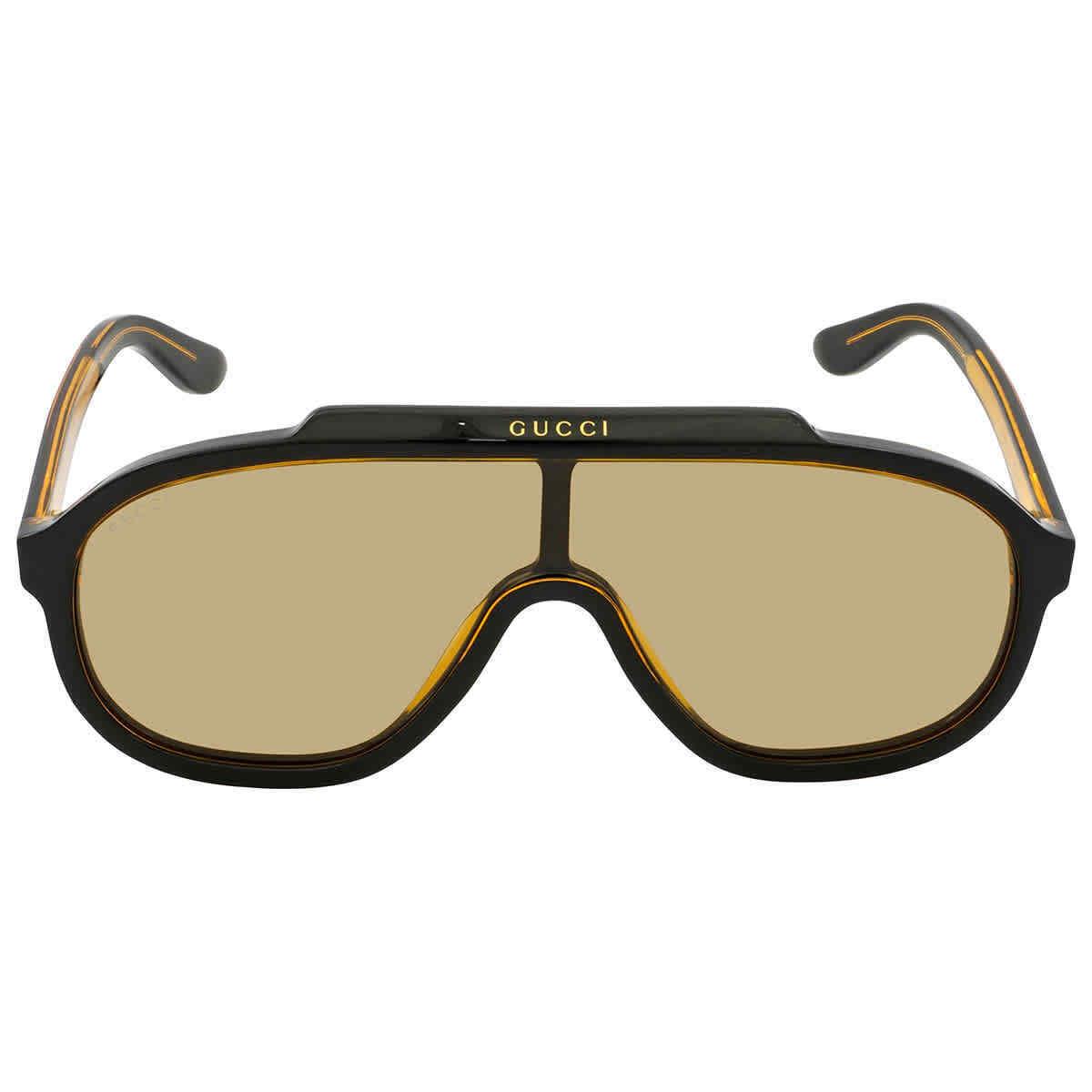 Gucci Yellow Pilot Men`s Sunglasses GG1038S 003 99 GG1038S 003 99