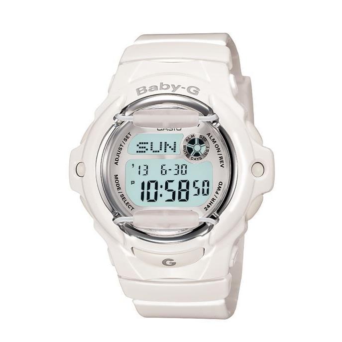 Casio Baby G-shock Women`s Quartz White Resin 42mm Digital Watch BG169R-7