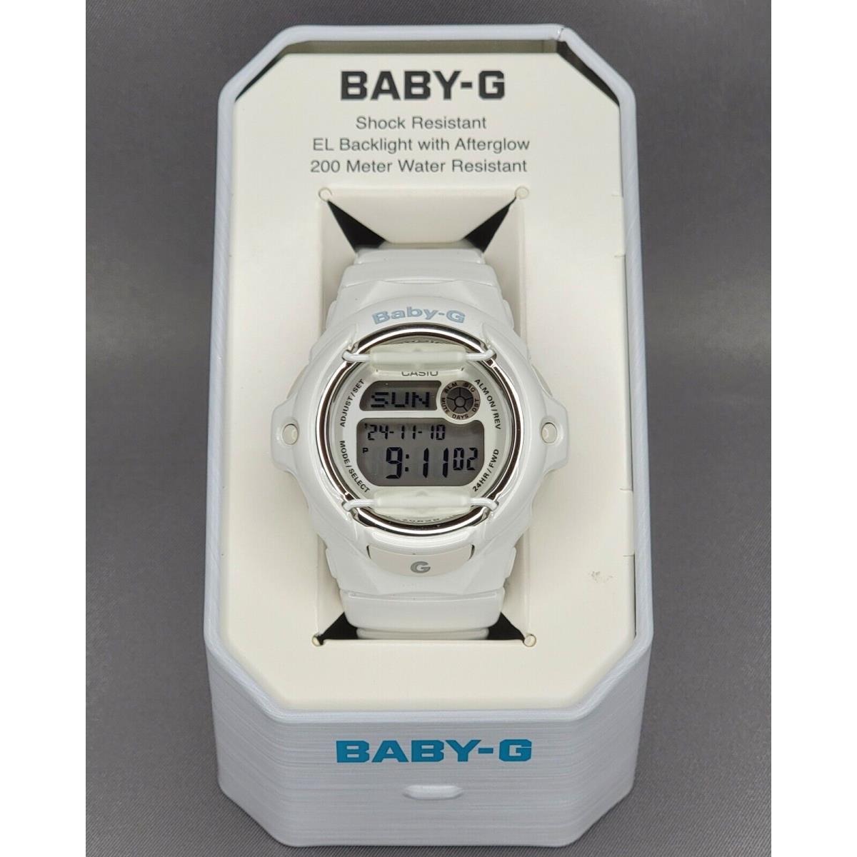 Casio Women`s Whale Series Baby G Quartz White Watch BG-169R-7AMTN - W/ Box - Dial: White, Band: White