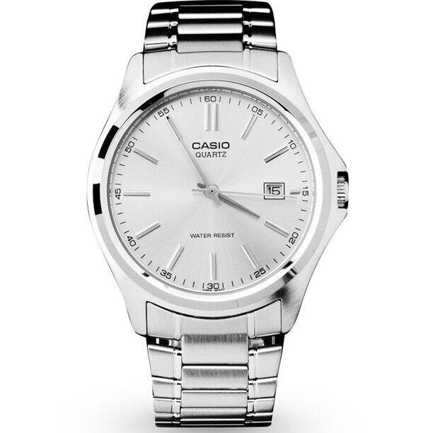 Casio Analog Men Classic Silver Dial Stainless Steel Strap Watch MTP-1183A-7A - Dial: Silver, Band: Silver