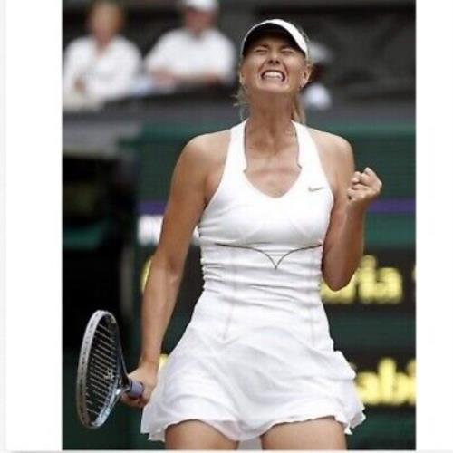 maria sharapova white tennis dress