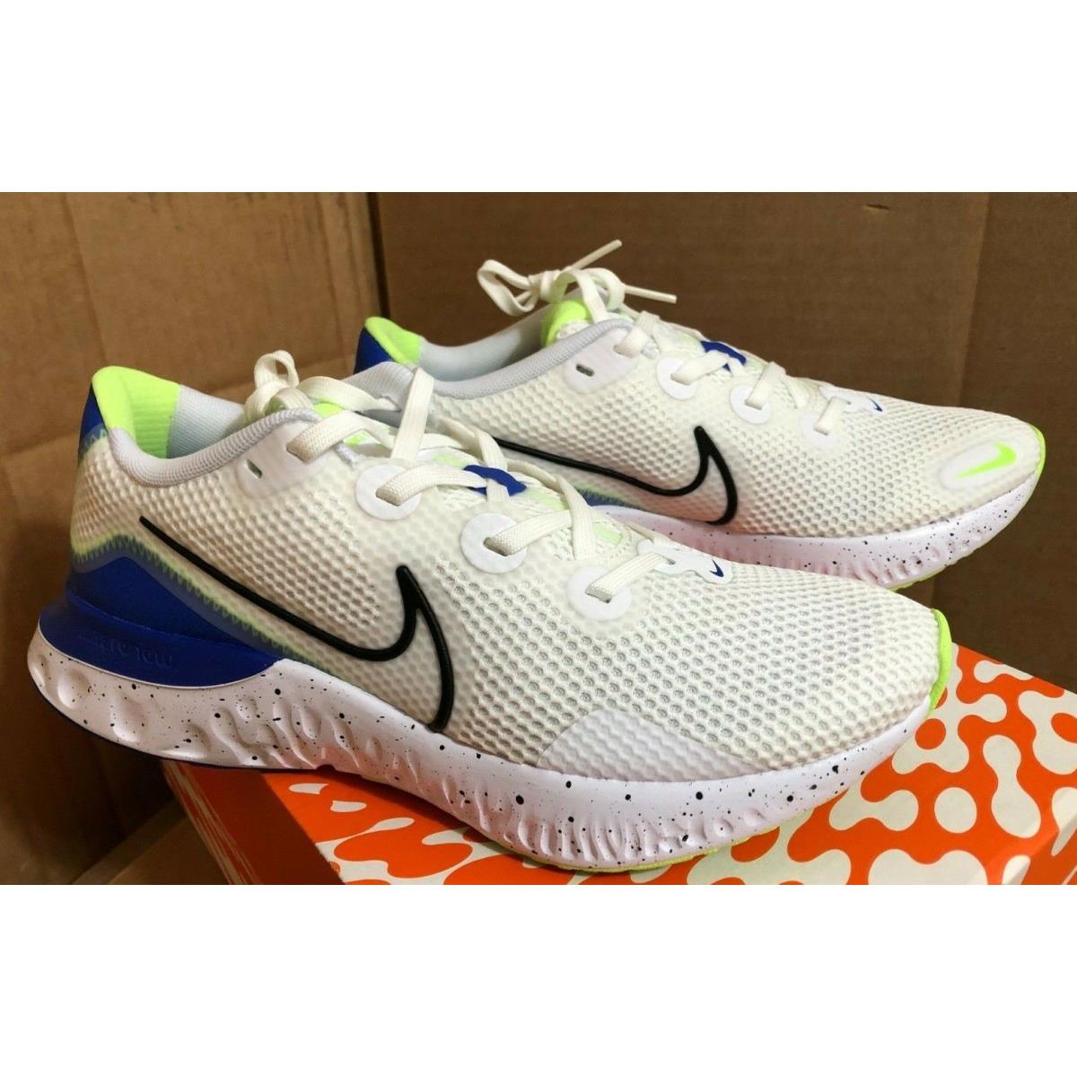 Nike Renew Run Men`s 6.5 Sneaker Shoes White/black/racer Blue CW5844-100