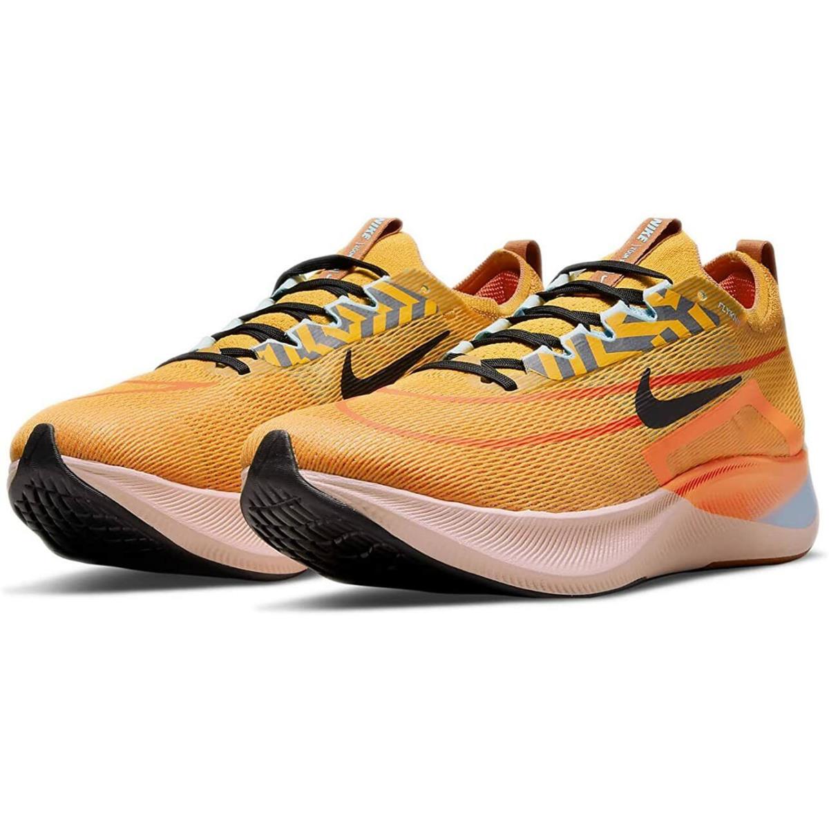 Nike Zoom Fly 4 Men`s Running Shoes Size 11.5 - Gold Black Orange Blue