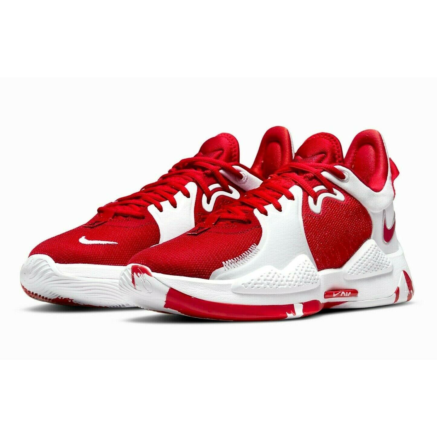 Nike PG 5 TB Mens Size 8.5 Sneaker Shoes DA7758 600 University Red White