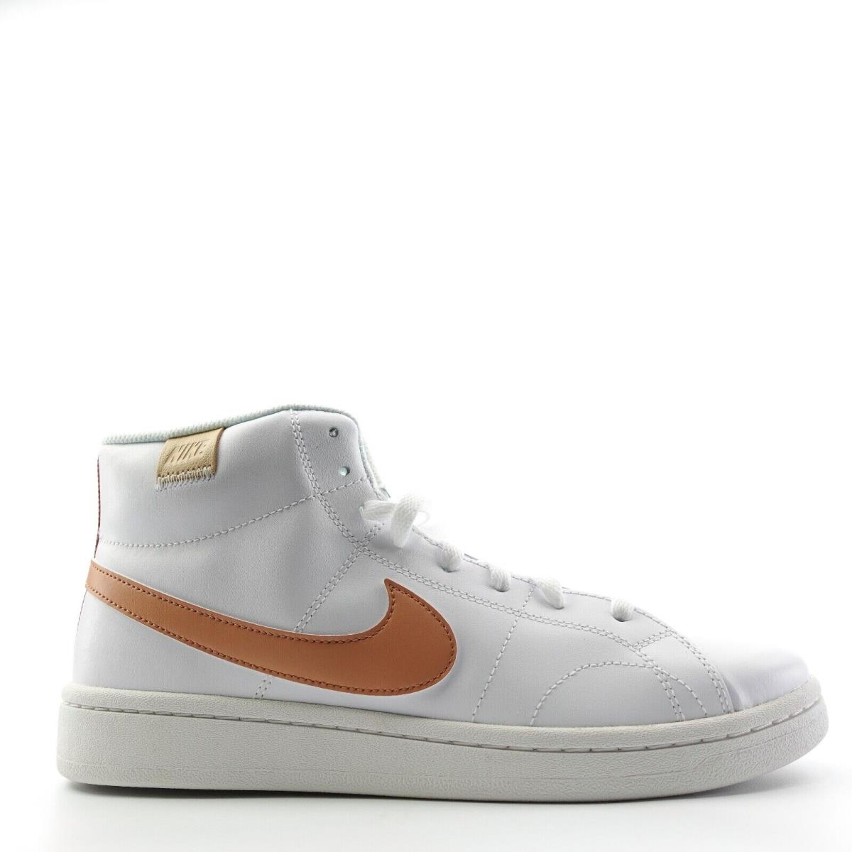 Nike Court Royale 2 Mid Leather White Cognac Shoes CQ9179-103 Mens Size 9.5
