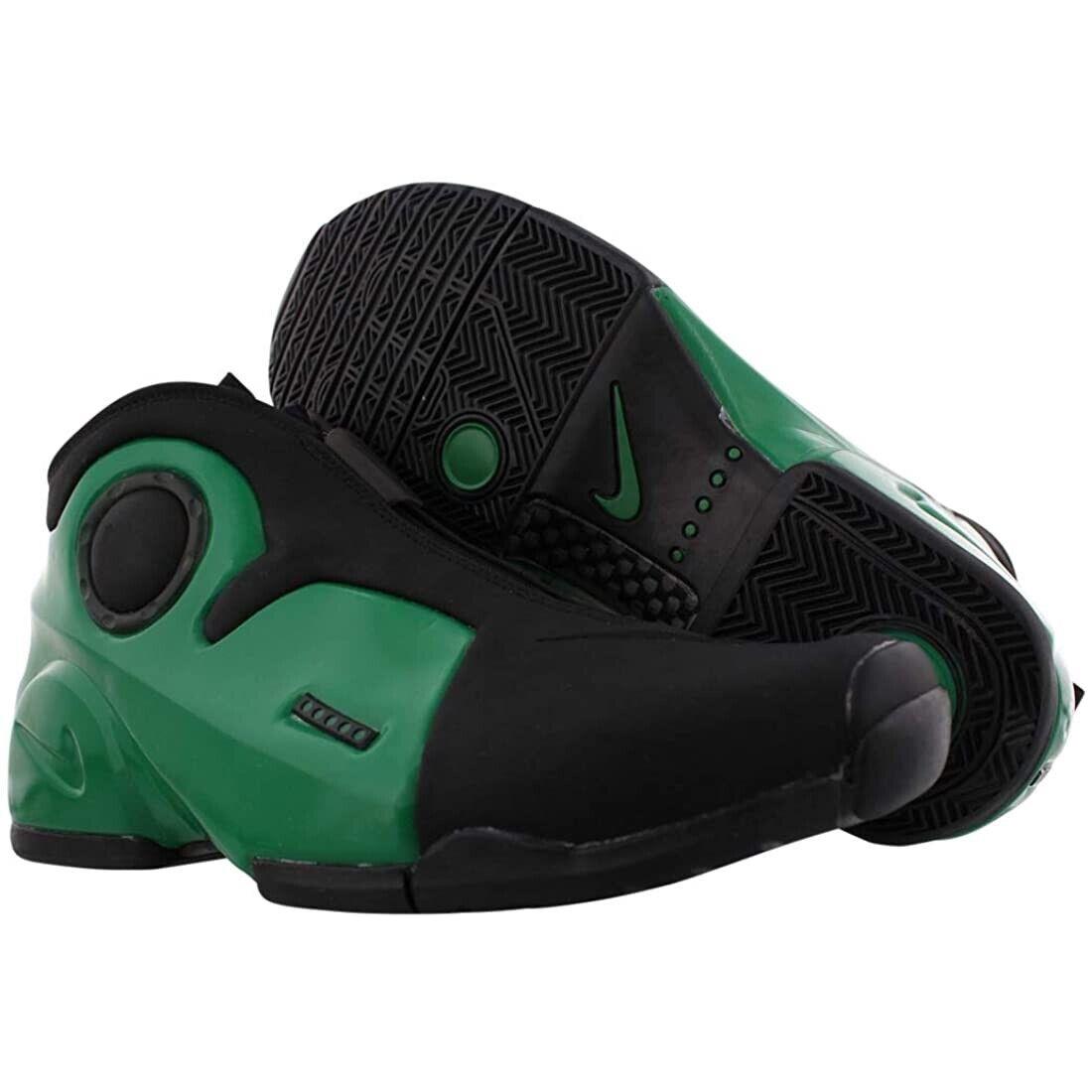 Nike Men`s 9.5 Air Flightposite 2 Hi Top Basketball Shoes Green Sneakers - Black-Clover