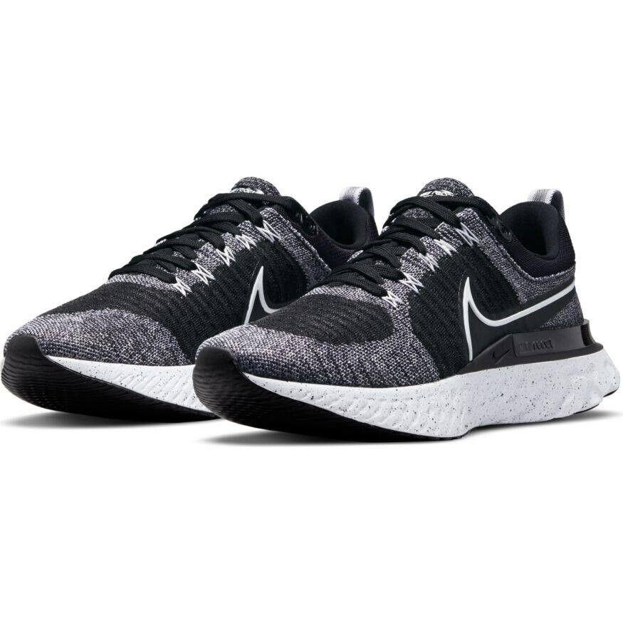 Nike React Infinity Run Flyknit 2 Womens Size 6.5 Shoes CT2357-101 Black White