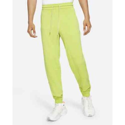Nike Sportswear Men`s Jersey Pants Light Lemon Twist Size Medium DA7162-736